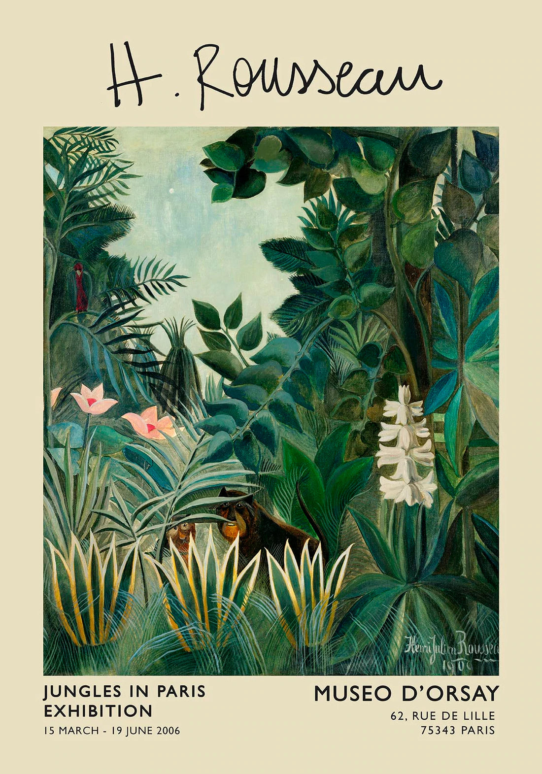 The Equatorial Jungle by Henri Rousseau Art Exhibition poster.