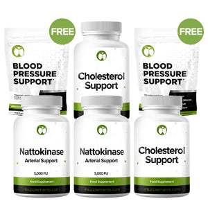 Nattokinase, Cholesterol Support and Blood Pressure - 2 Months' - Natural Foundation Supplements North America