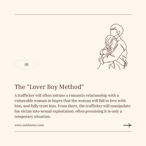 Lover Boy Method explained as a manipulation method used by trafficker