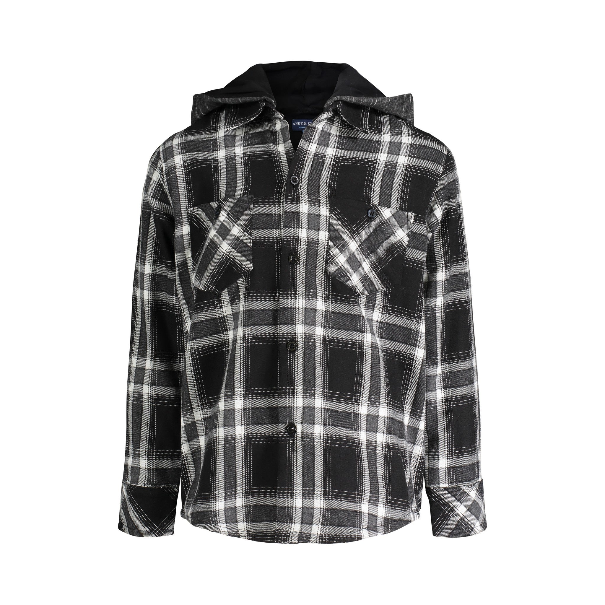 black flannel with hood