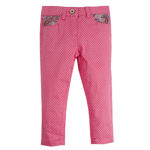 Pink Polka Dot Cropped Pants