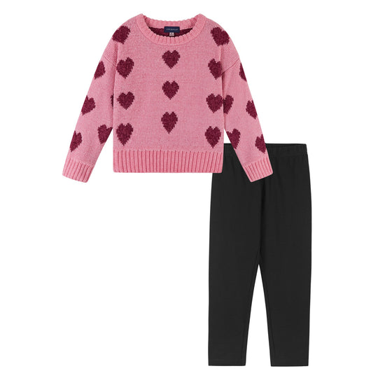 Heart-patterned jumper - Light pink/Hearts - Kids