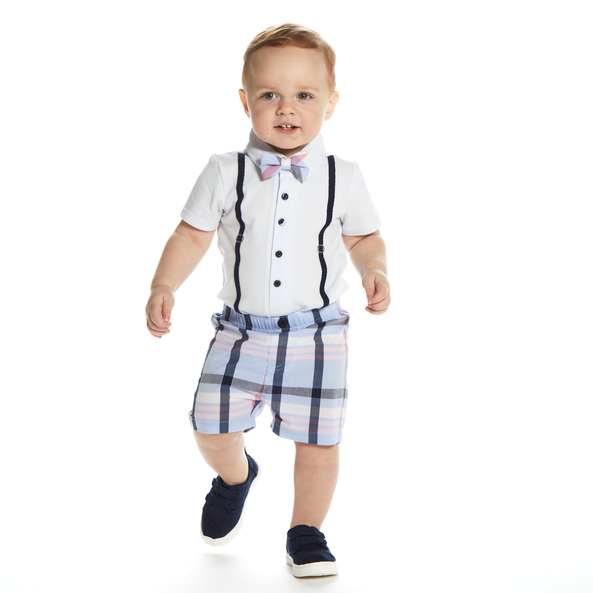 Toddler Baby Boys Checkerboard Plaid Print Short Sleeve Button Down Shirts  and Shorts Set Summer Outfits 0-24 Months 