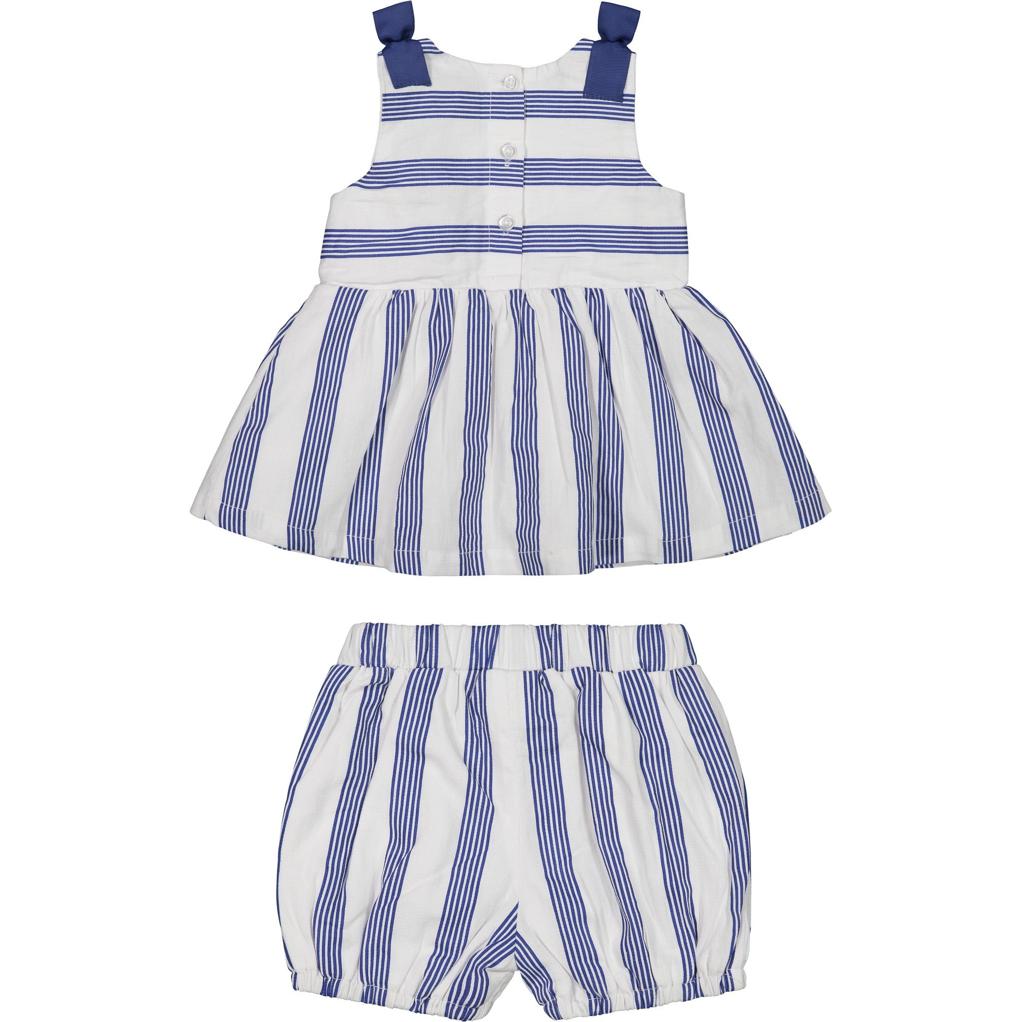 baby blue and white striped dress