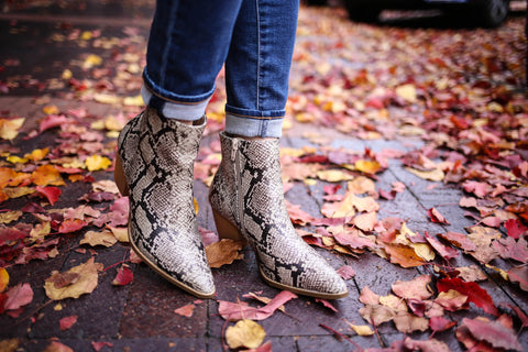 Snakeskin ankle boots