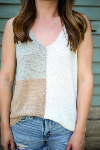 Neutral Colorblock Tank Top