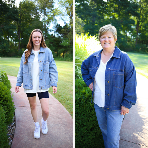 Oversized Denim Jackets with Pleat Back Detail