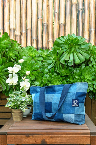 Sustainable Up-cycled denim tote bag