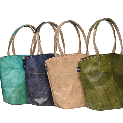Karuna Dawn Leaf Leather Tote Bag