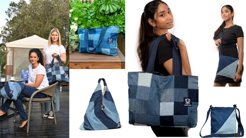 Karuna Dawn Up-cycled Denim Bags