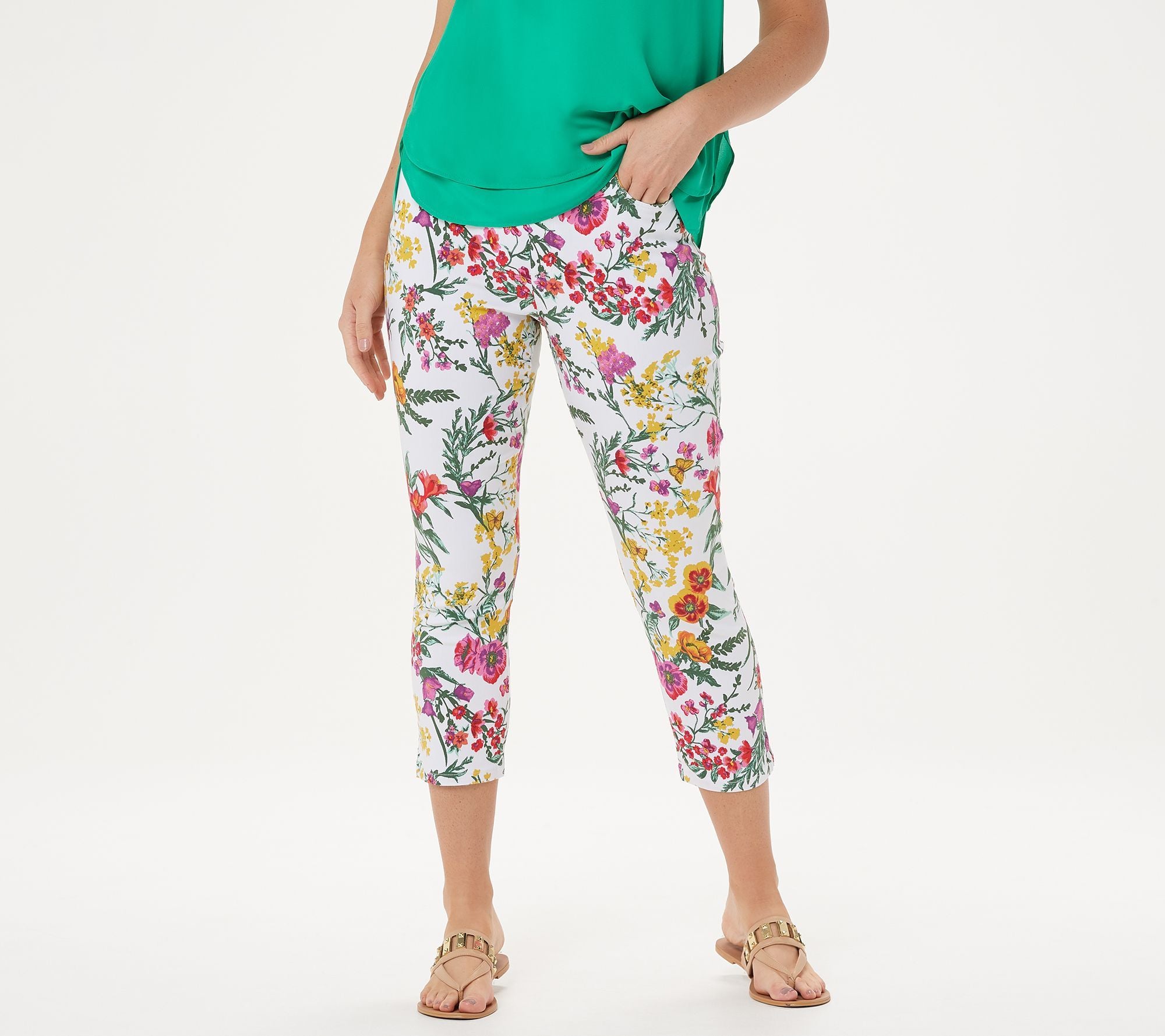 Petite Printed Uptown Pull-On Crop Pants