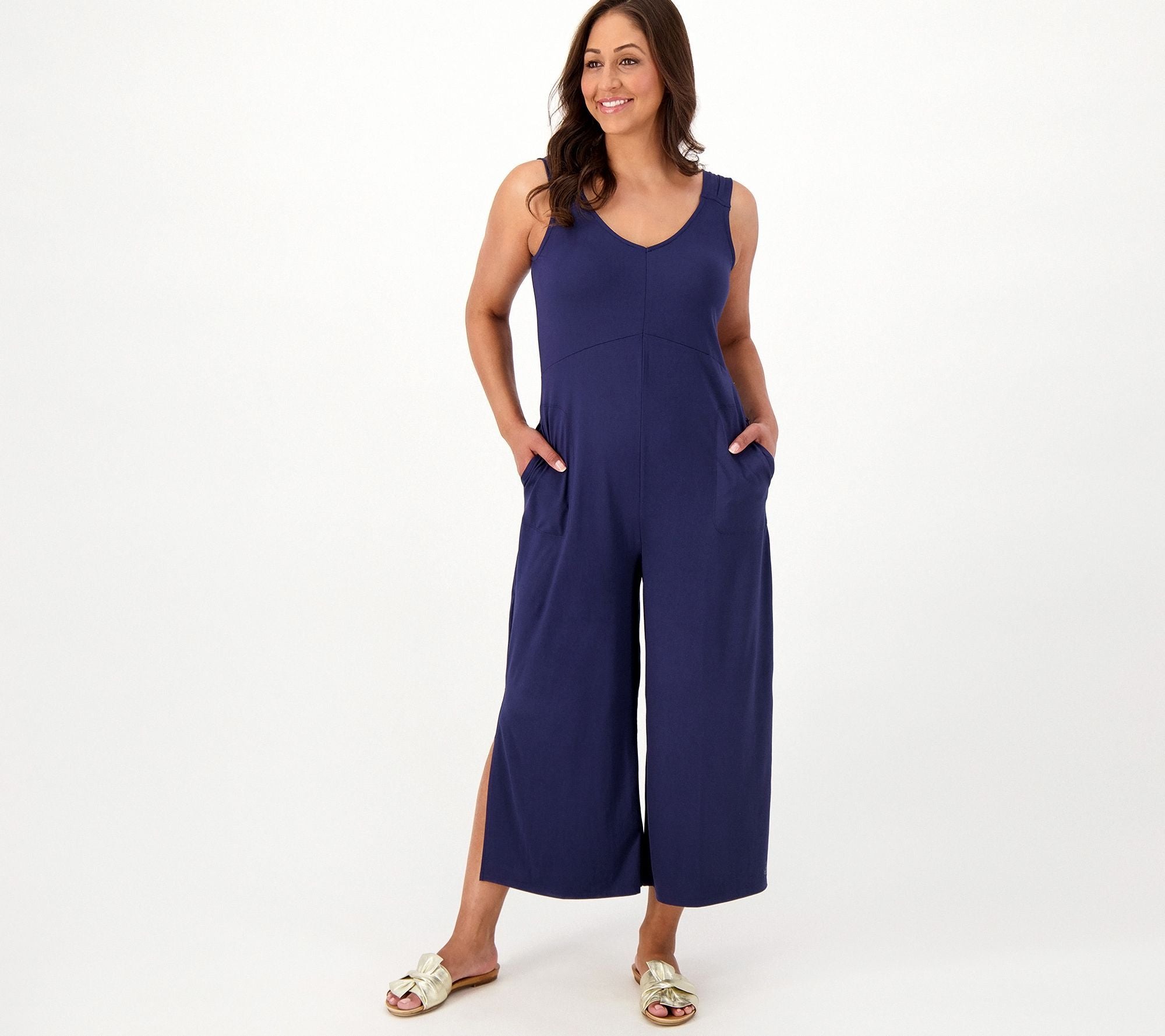 As Is Cuddl Duds Wide Leg Flexwear Jumpsuits