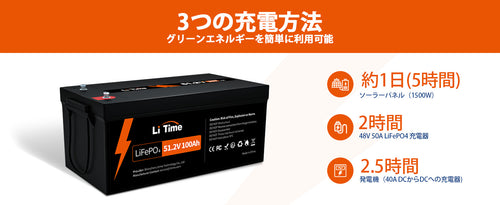 LiTime 12V 50Ah LiFePO4 リン酸鉄リチウムイオンバッテリー 内蔵50A BMS