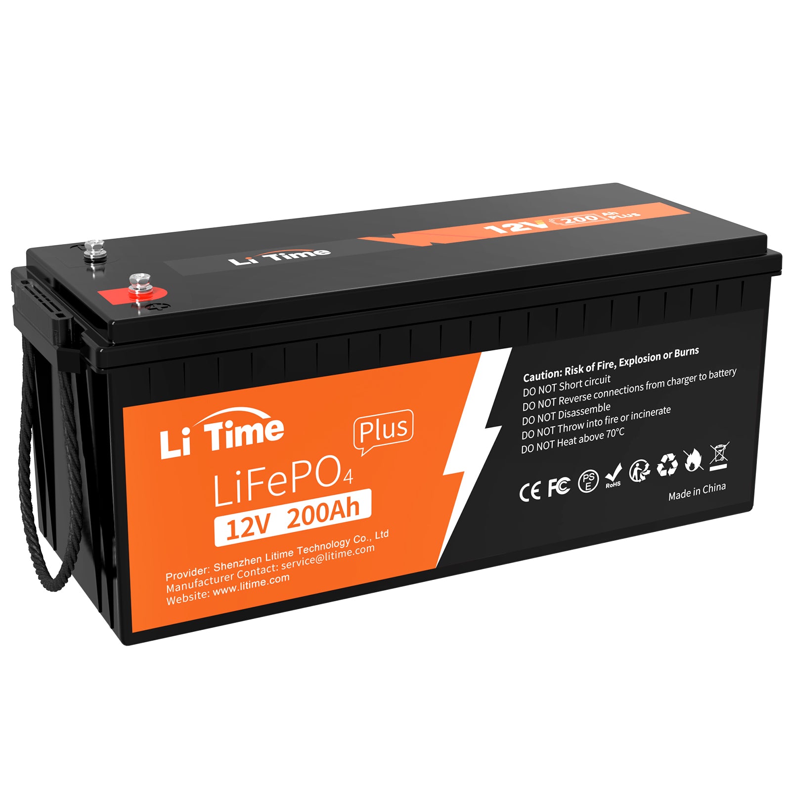 LiTime 12V 200Ah Plus LiFePO4 リン酸鉄リチウムイオンバッテリー 内蔵200A BMS - 1個 12v 200plus