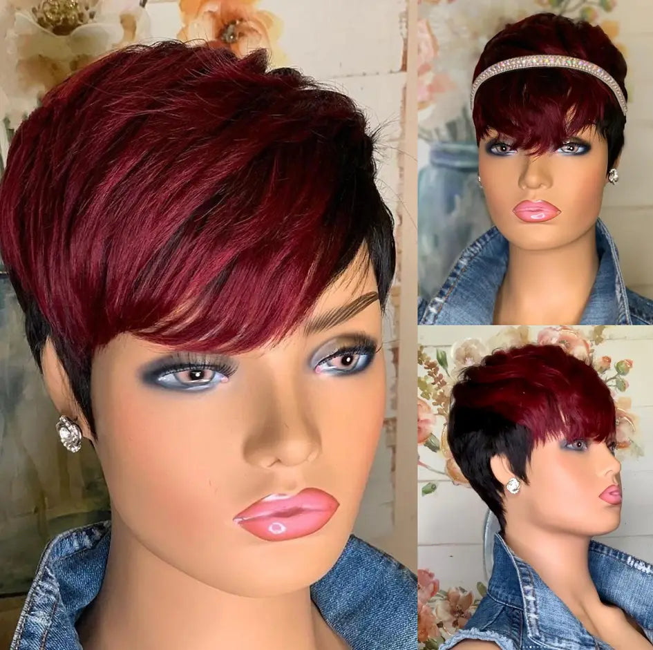 WIGERA Highlight Synthetic Wigs Short Straight Pixie Cut