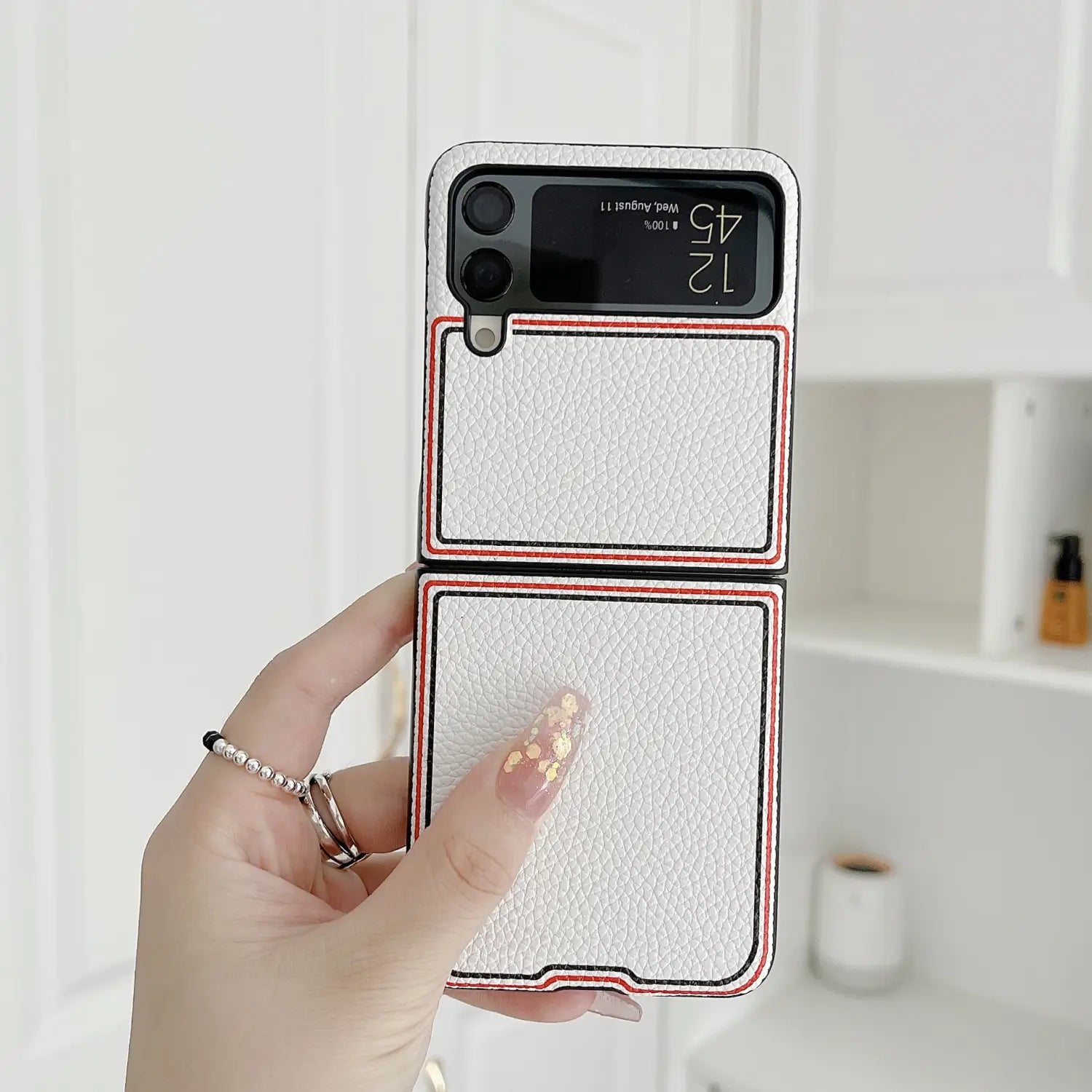 Joint Name Lychee Case for Samsung Galaxy Z Flip 4 3 5G