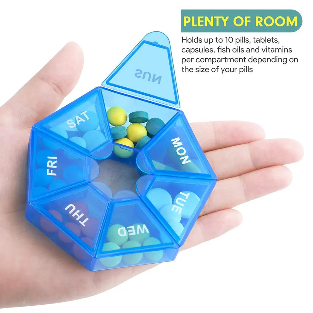 2Pcs/set Pill Case Plastic 7 Days Tablet Candy Box Portable