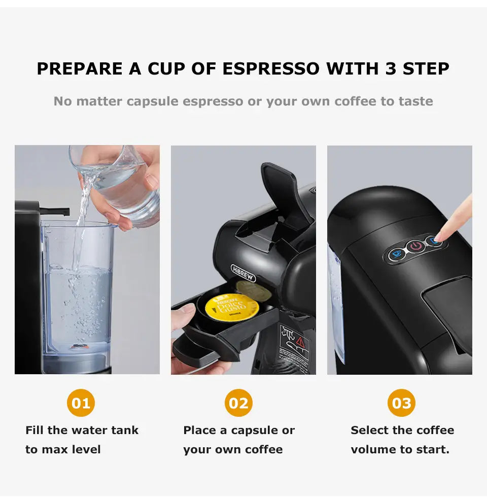 HiBREW Coffee Machine 19 Bar 4in1 Hot & Cold Multiple