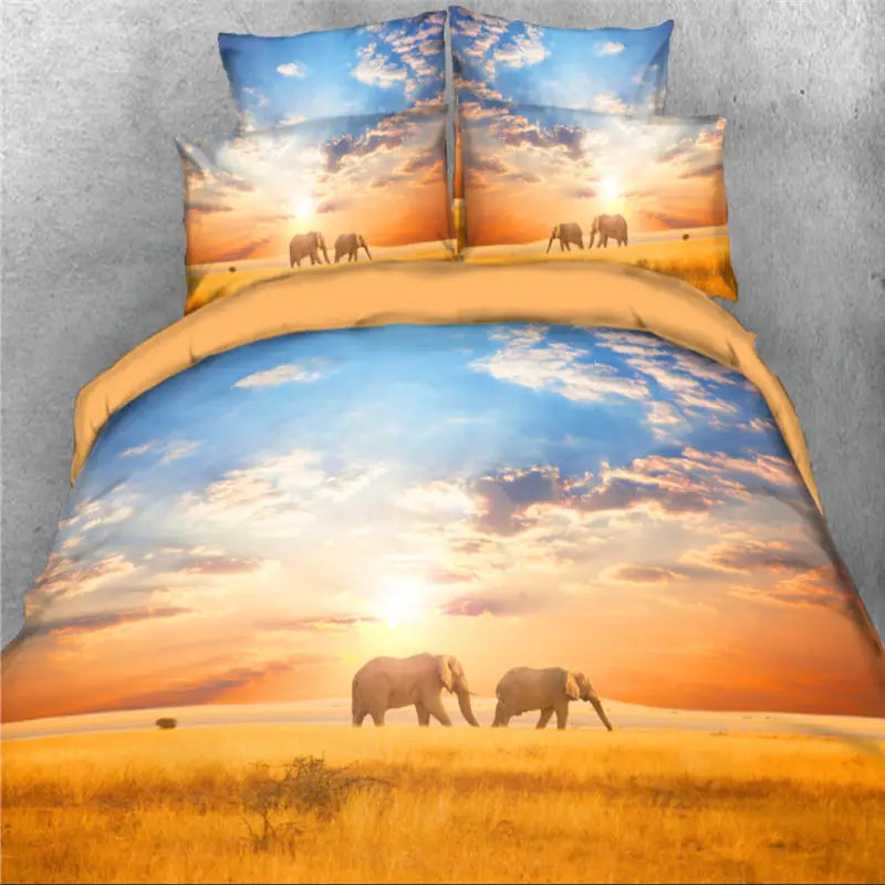 High Quality Bed Sheets 1800Tc Bedsheets 3D Digital Duvet