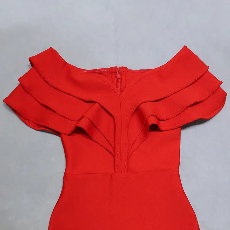 Sexy Celebrate Party Dress Night Dating Off Shoulder Ruffle