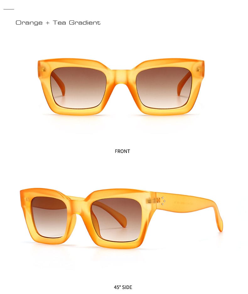 SHAUNA Rivets Fashion Square Sunglasses Women Brand Designer