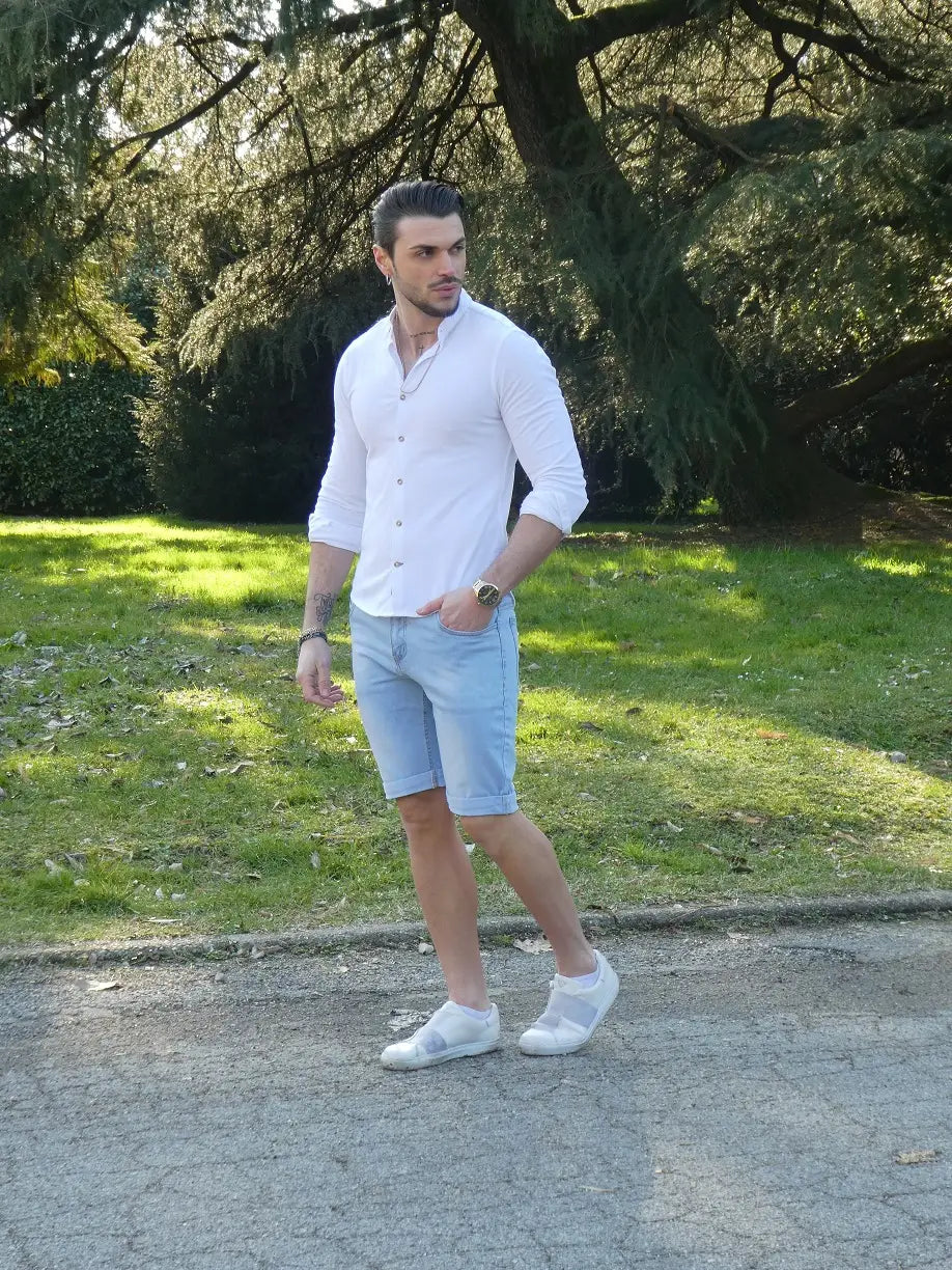 Mens Shorts Jeans Denim Shorts Black High Waist Ripped