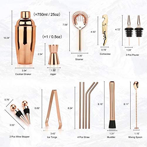 Cocktail Shaker Making Set,16pcs Bartender Kit For Mixer