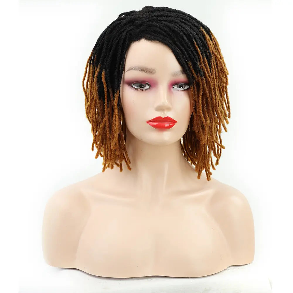 10 Inches Braided Wigs Afro Bob Wig Synthetic DreadLock Wigs