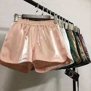 10 Colors Fashion Bright High Waist Shorts Women Summer Loose Wide Leg Shorts Hotpants Short Femme Beach Sexy Mini Shorts C6111 - Mega Mart Center