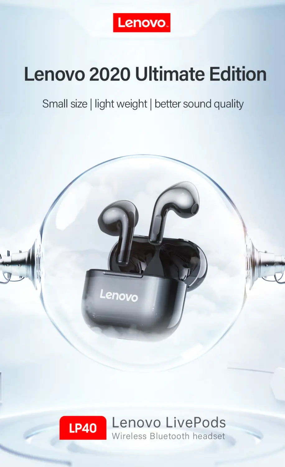 Original Lenovo LP40 wireless headphones TWS Bluetooth
