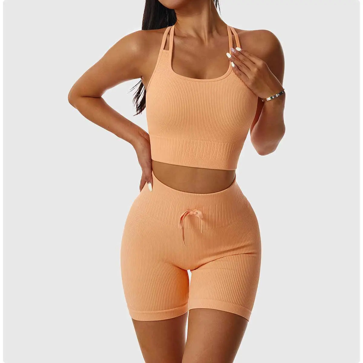 Seamless High Waist Hip Lift Knitted Fitness Shorts