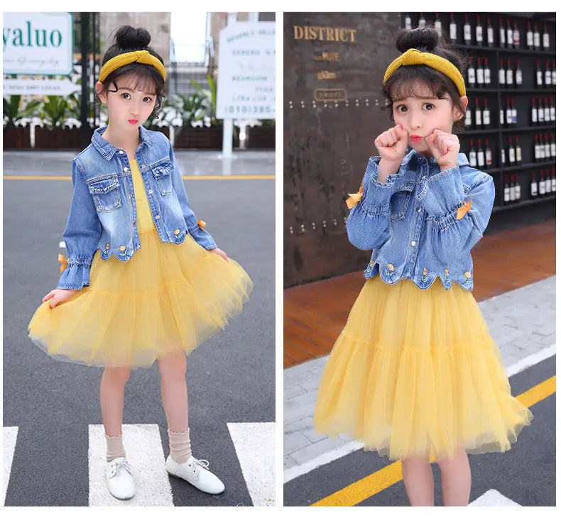 IYEAL Newest Spring Autumn Baby Girls Clothes Sets Denim