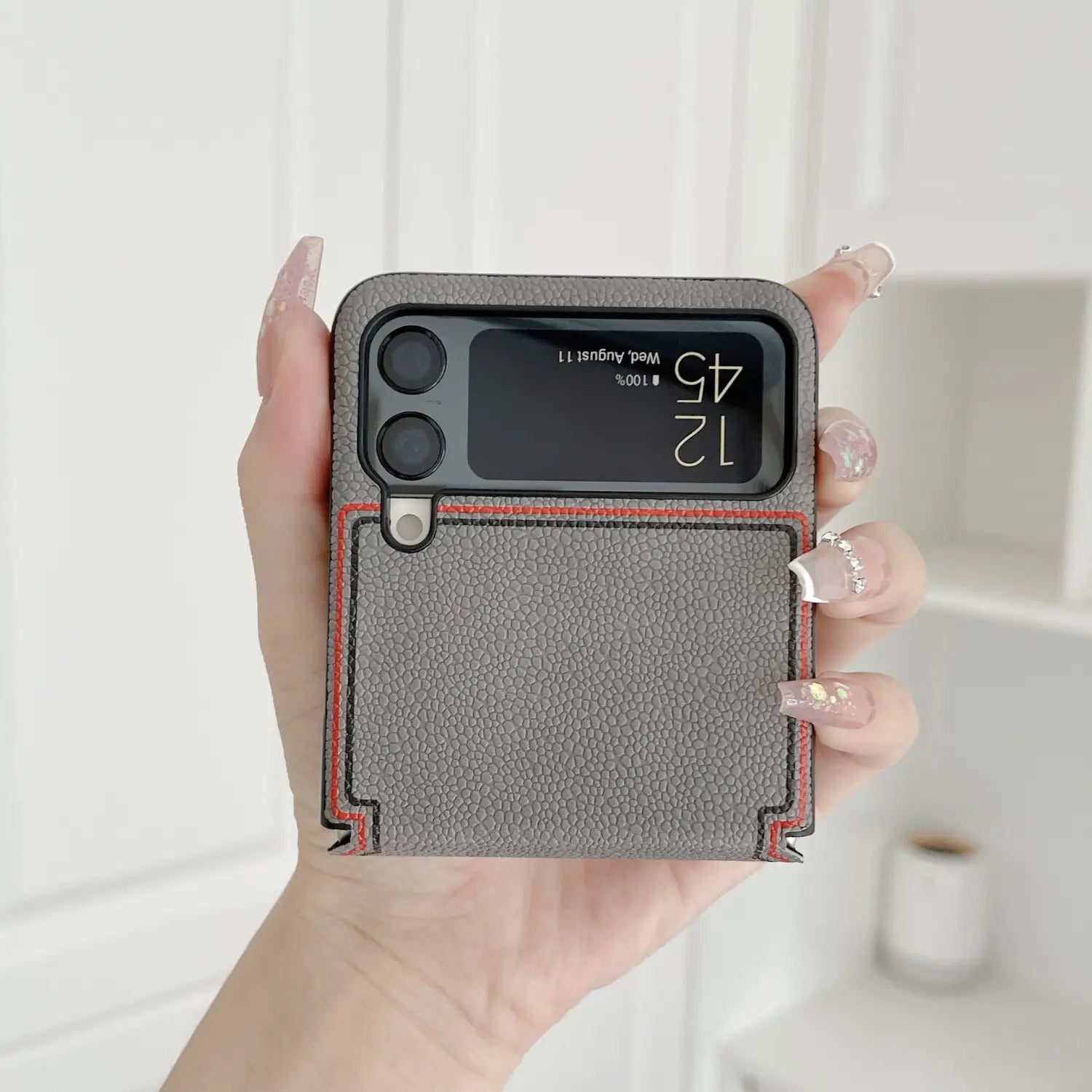 Joint Name Lychee Case for Samsung Galaxy Z Flip 4 3 5G