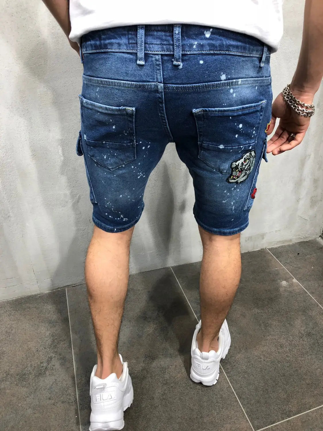 Summer New Men&#39;s Stretch Straight Short Jeans Fashion