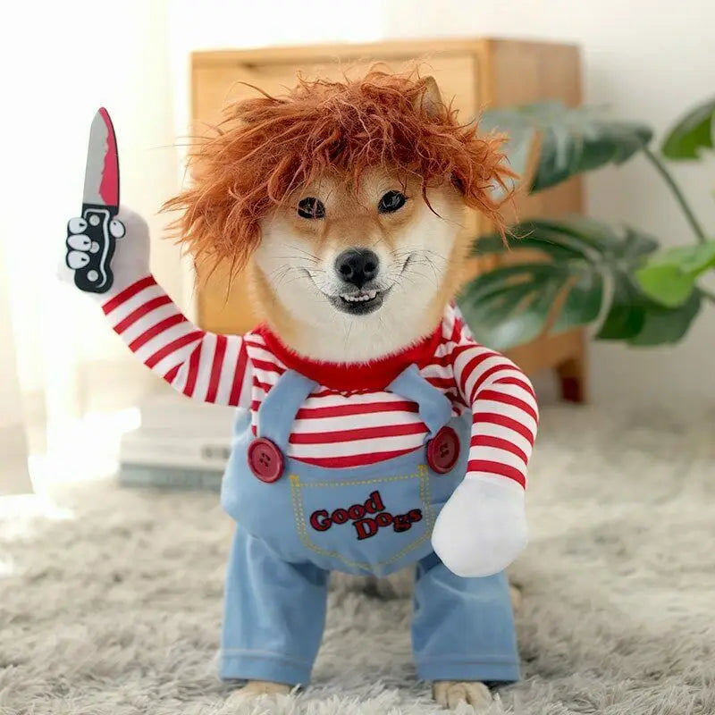 Dog Cat Pet Funny Costume Chucky Deadly Doll Cosplay Party