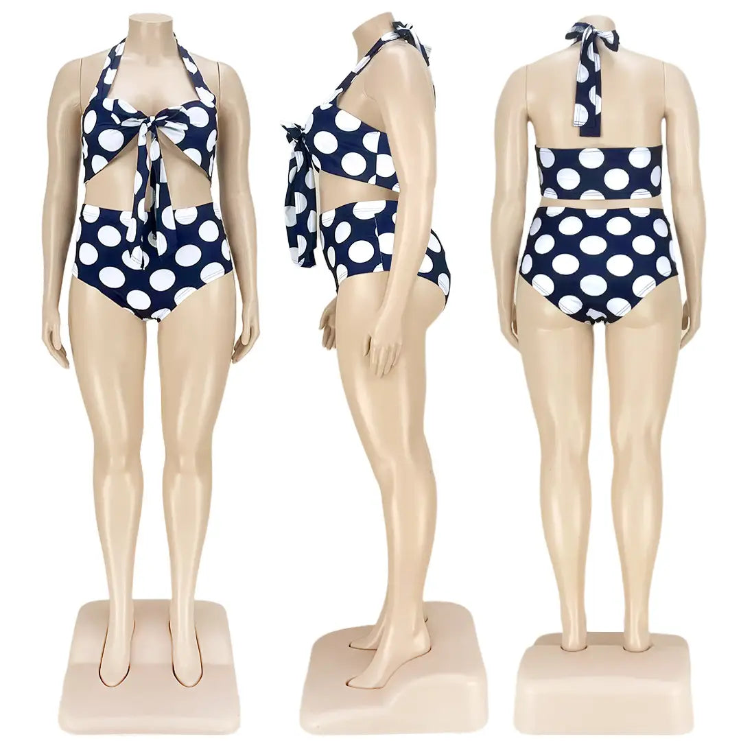 BA683 New arrival wave point printed fat ladies swimsuit