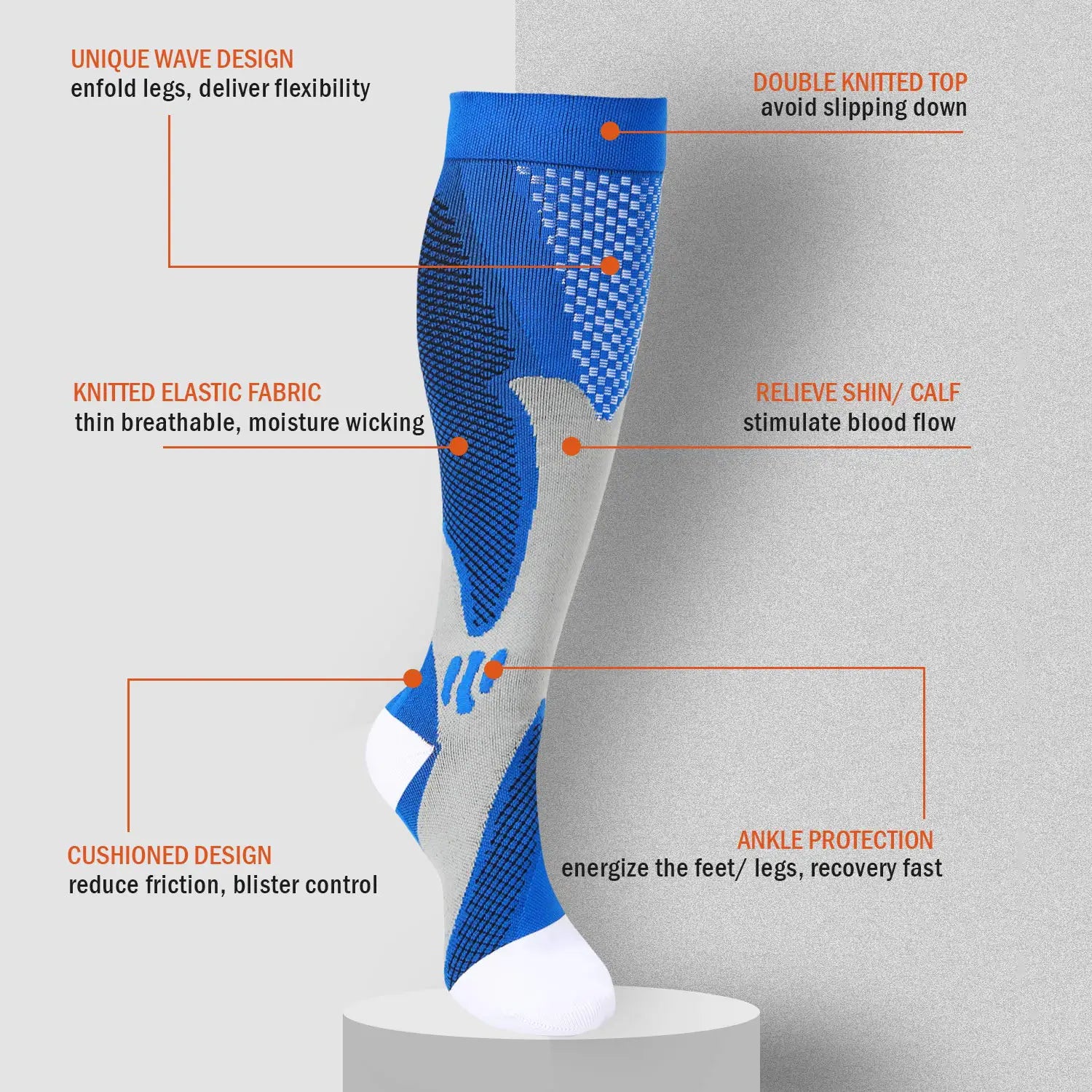 Brothock Compression Socks Nylon Medical Nursing Stockings