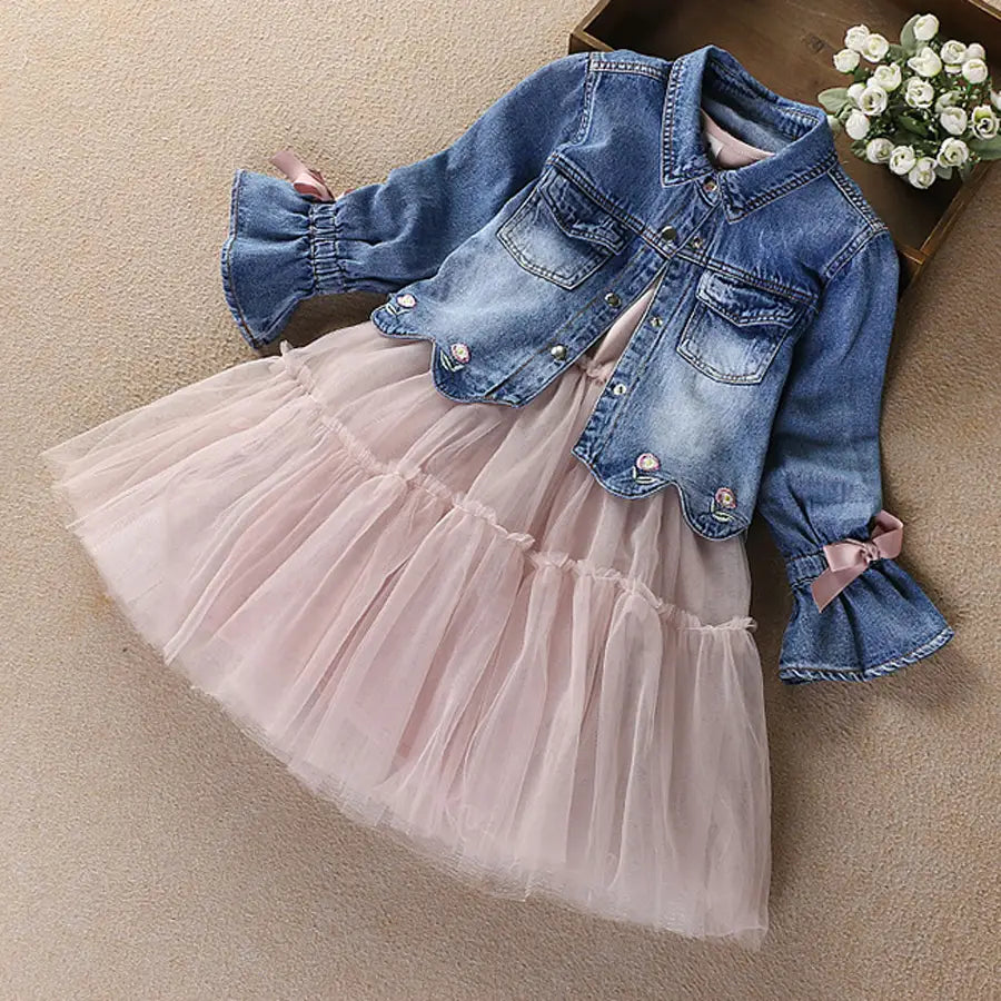 IYEAL Newest Spring Autumn Baby Girls Clothes Sets Denim