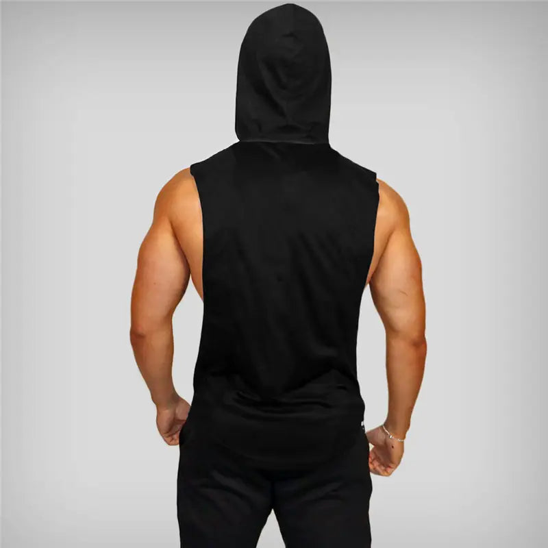 Brand Gyms Clothing Mens Bodybuilding Hooded Tank Top Cotton