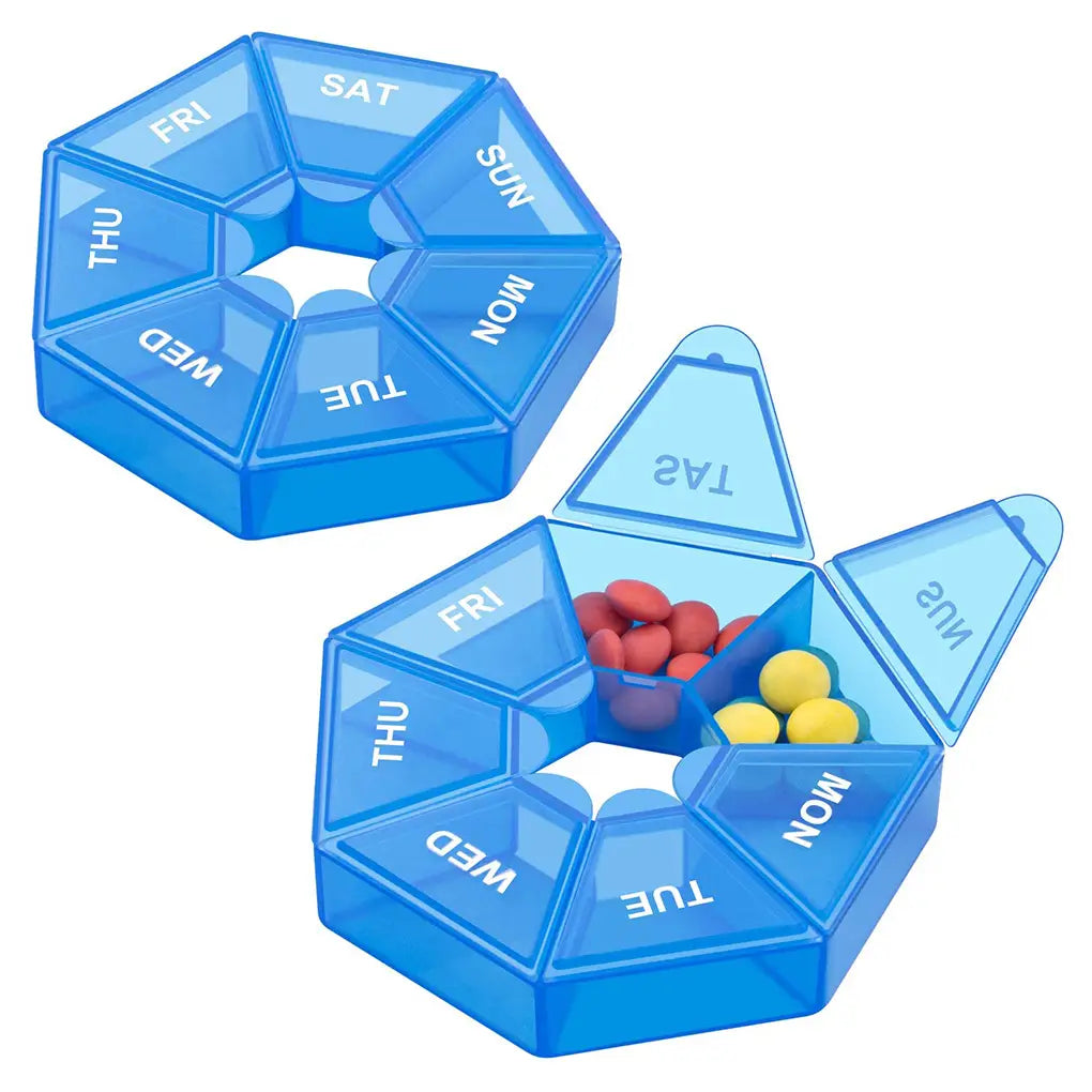 2Pcs/set Pill Case Plastic 7 Days Tablet Candy Box Portable