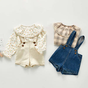 2023 Spring Autumn New Baby Overalls Boys Girls Denim Overalls Kids Jumpsuit Korean Fashion Children Denim Shorts - Mega Mart Center