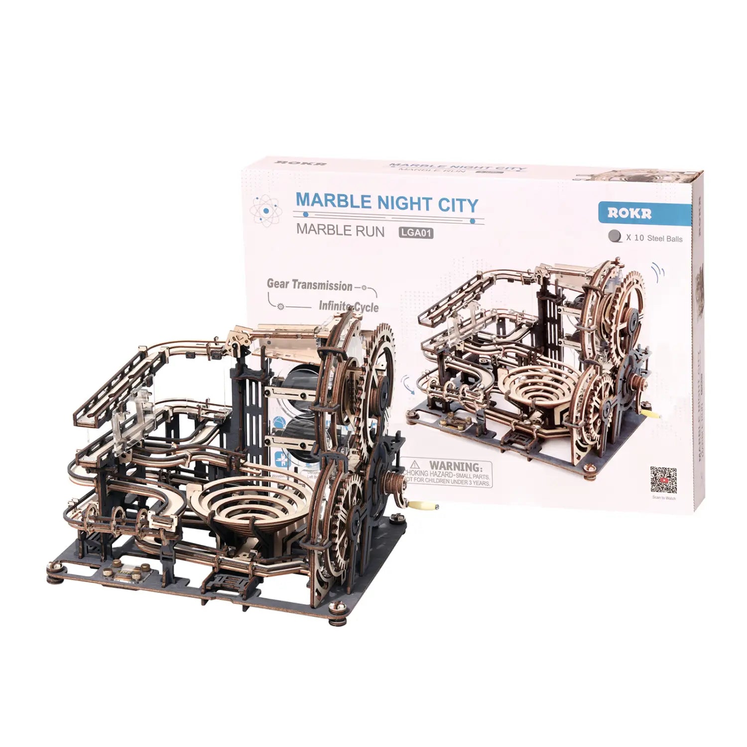 Robotime Rokr Marble Run Set 5 Kinds 3D Wooden Puzzle DIY