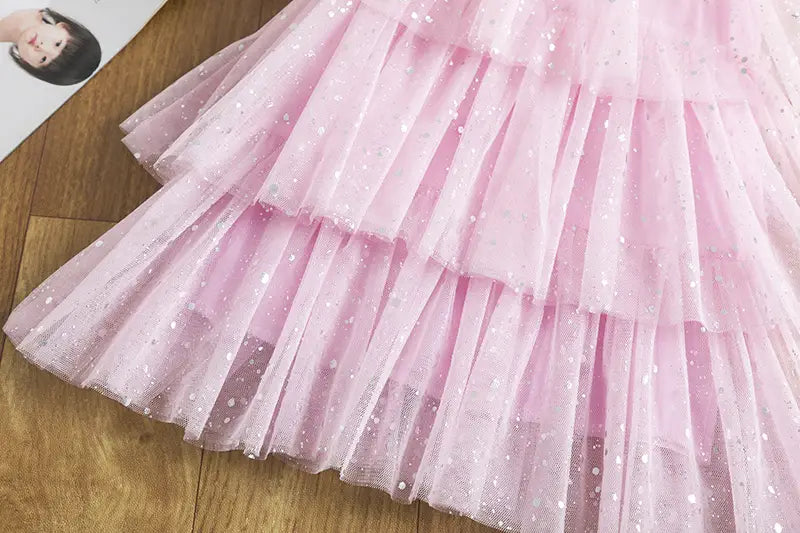 Baby Girl Summer Princess Dress Mesh Chiffon Cake Layers