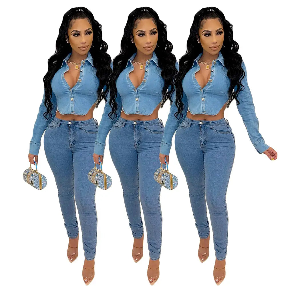 Casual Sexy Buttocks Hollow Sexy Slim Stretch Feet Jeans