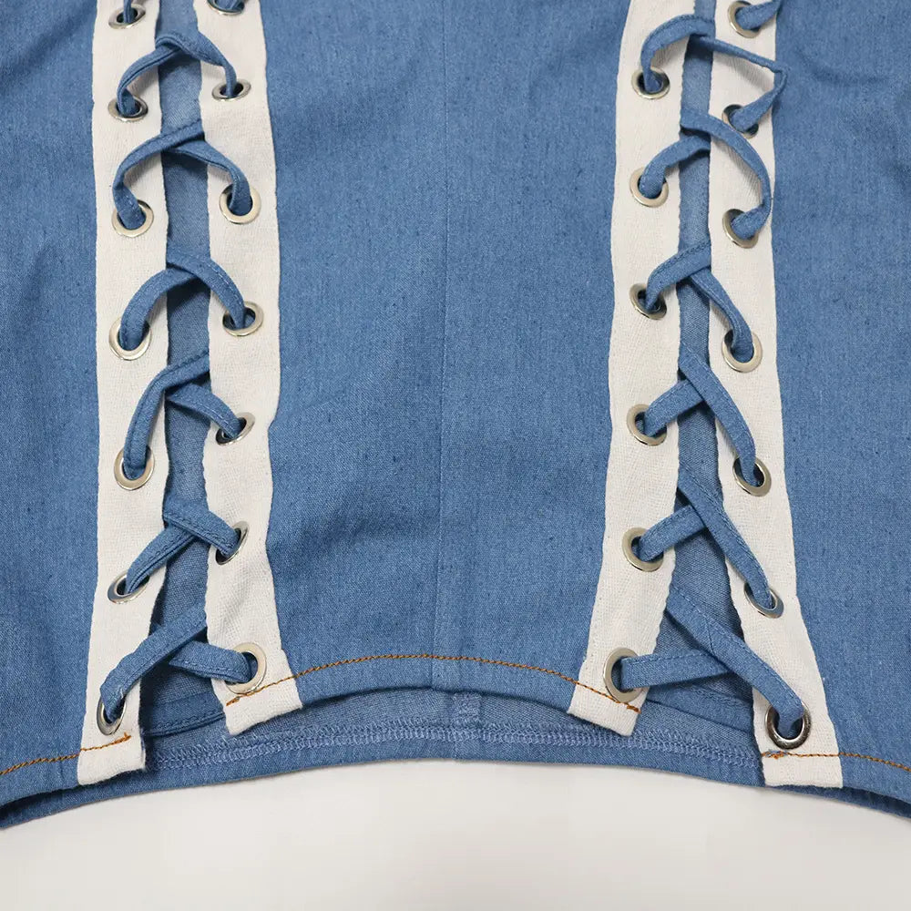 Summer 2022 Women’s Clothing Solid Lace up 2 Piece Shorts