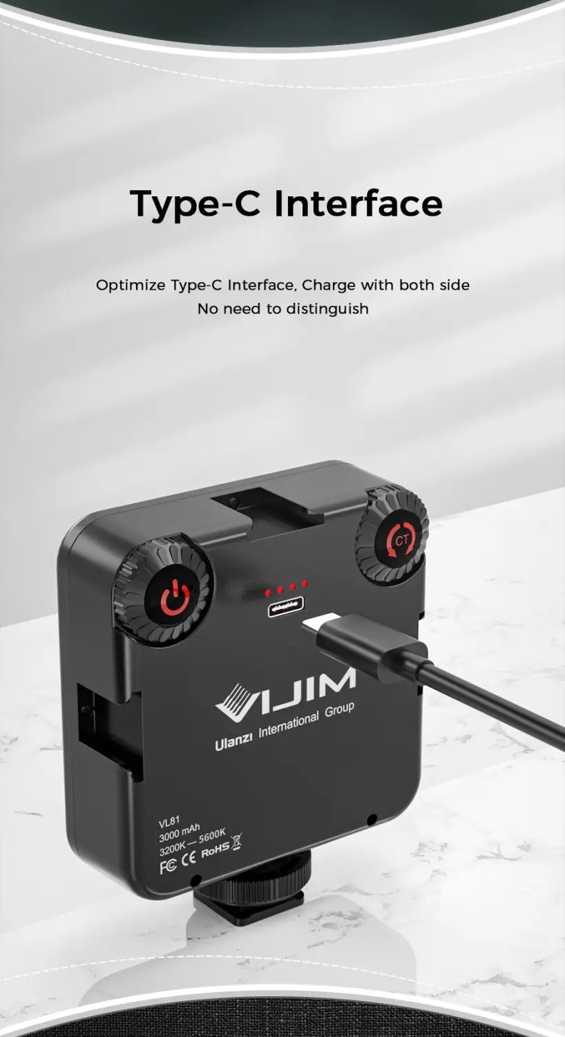 VIJIM VL81 LED Video Light Camera Light 3200-5600K 850LM