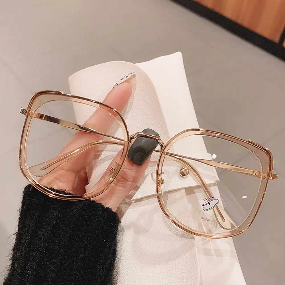 Men Women Anti-blue Light Glasses Frame Vintage Large Square