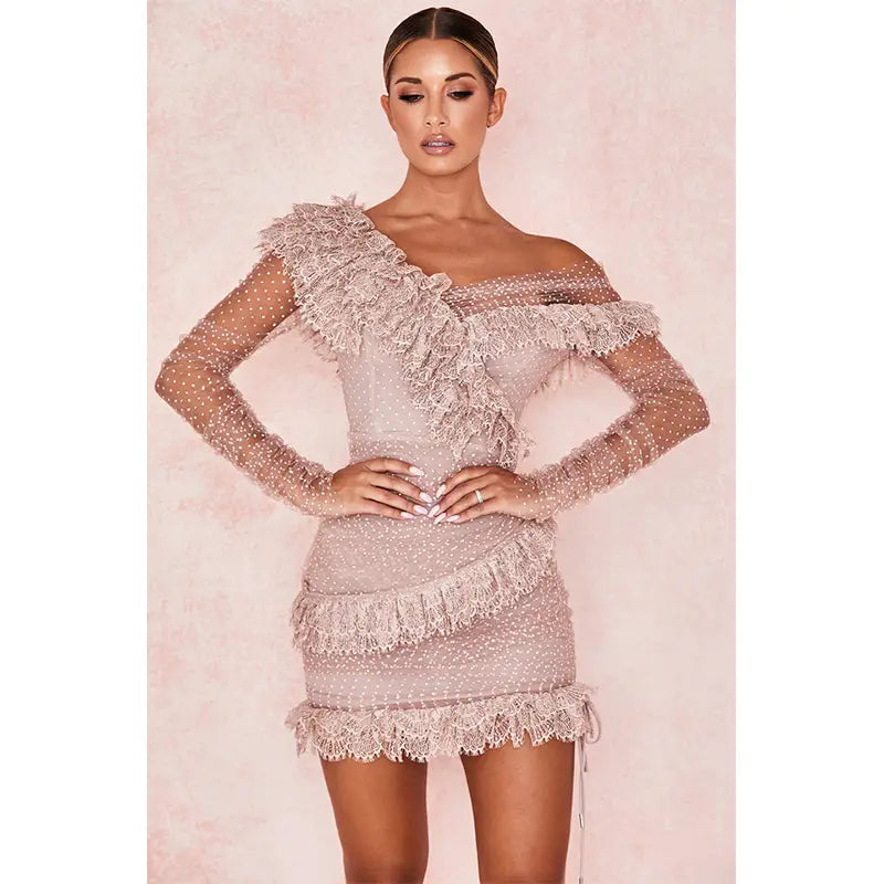 Magicmk New Arrival Women Dresses One Shoulder Overlayed