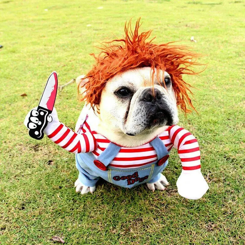 Dog Cat Pet Funny Costume Chucky Deadly Doll Cosplay Party
