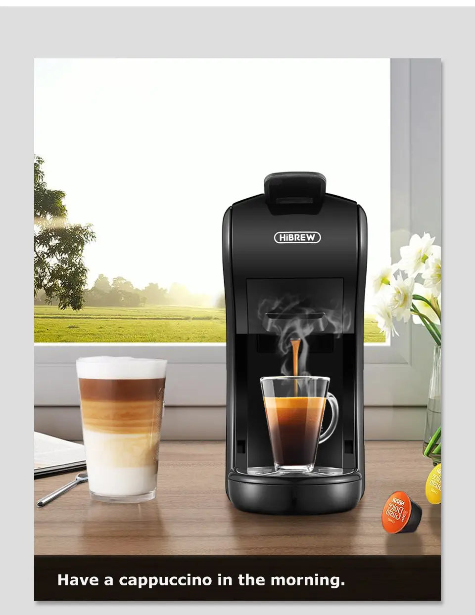 HiBREW Coffee Machine 19 Bar 4in1 Hot & Cold Multiple